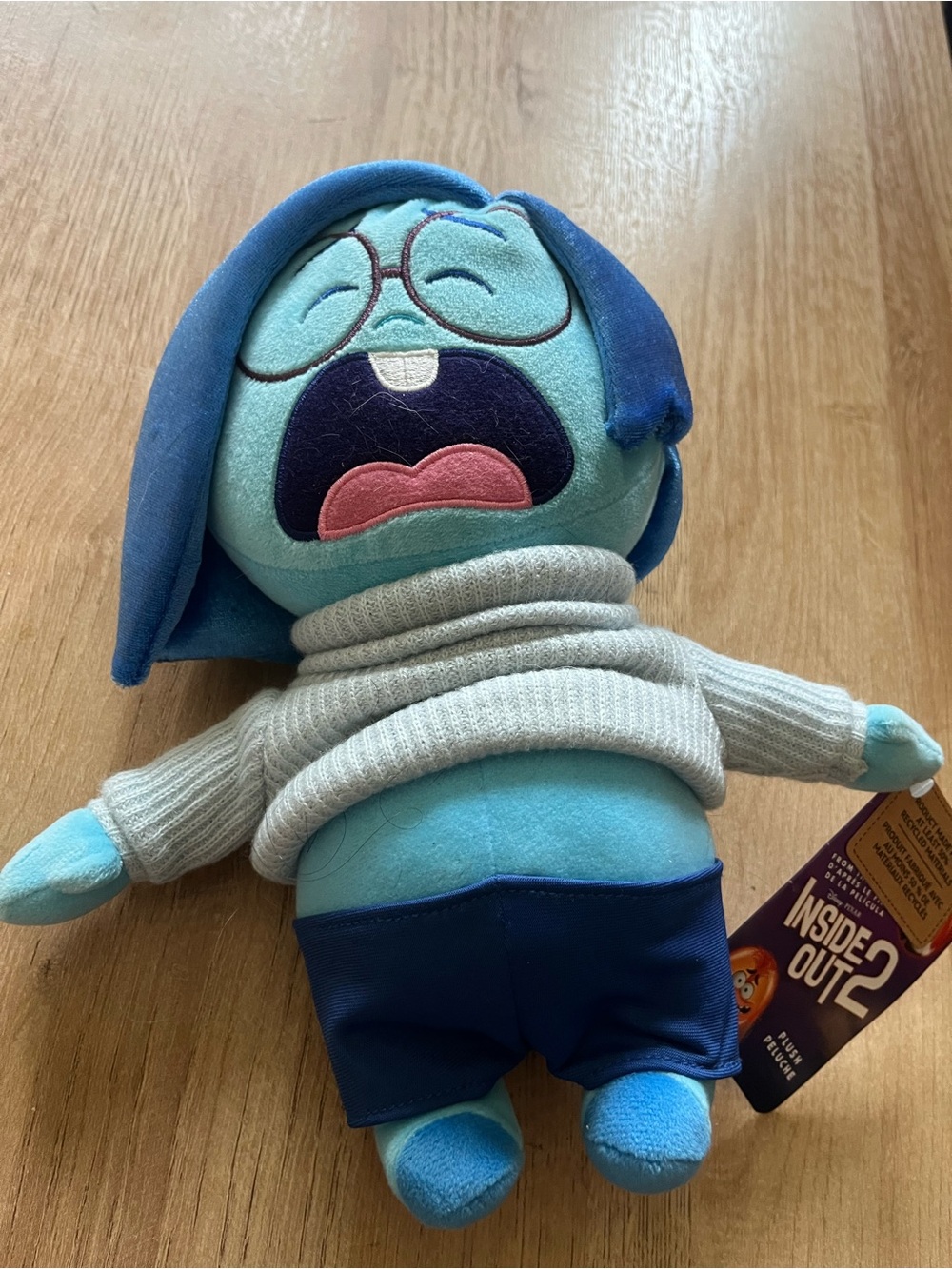 Disney Inside Out 2 Sadness Plush - Light Blue & Navy